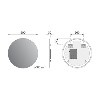 VELUR okrúhle zrkadlo s LED podsvietením ø 60cm