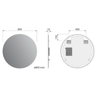 VELUR okrúhle zrkadlo s LED podsvietením ø 80cm