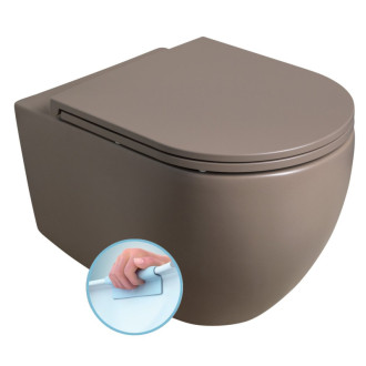 INFINITY závesná WC misa, Rimless, 36,5x53cm, taupe
