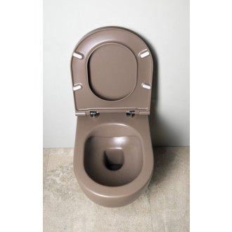 INFINITY závesná WC misa, Rimless, 36,5x53cm, taupe