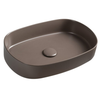 INFINITY OVAL keramické umývadlo na dosku, 55x36cm, taupe