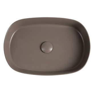 INFINITY OVAL keramické umývadlo na dosku, 55x36cm, taupe