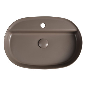 INFINITY OVAL keramické umývadlo na dosku, 60x40cm, taupe