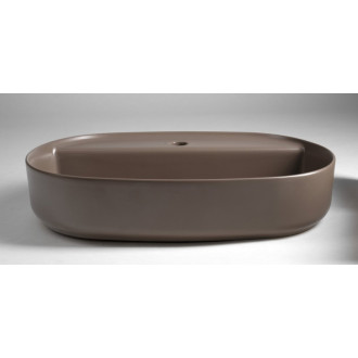 INFINITY OVAL keramické umývadlo na dosku, 60x40cm, taupe