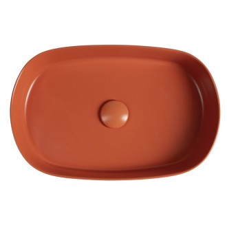 INFINITY OVAL keramické umývadlo na dosku, 55x36cm, terracotta