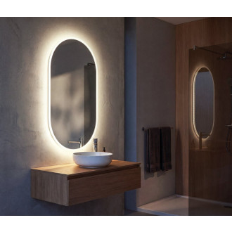 MAGARA oválne zrkadlo s LED osvetlením 45x80cm, dotykový senzor, stmievateľné