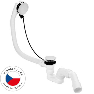 CERANO - Vaňová súprava ovládaná bovdenom s napúšťaním - SLIM - sifón DN40/50 - zátka 72mm - chróm - 78 cm