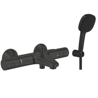 Vaňová batéria Grohe so sprchovacím setom 150 mm matná čierna GBAL5