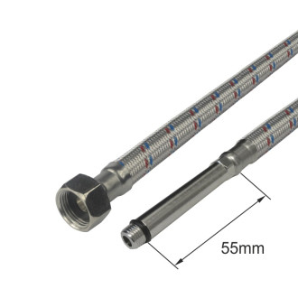 Mereo "Připojovací hadice 8x12, FxM10, 3/8"" x M10 x 55mm, 60 cm, nerez opletení" CR288CC