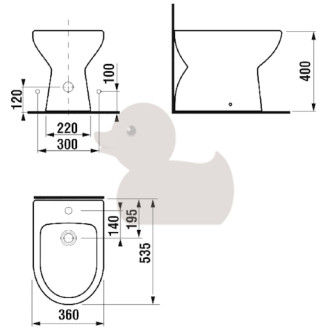 Bidet Jika Lyra Plus stojící, vnější přívod H8323810003041
