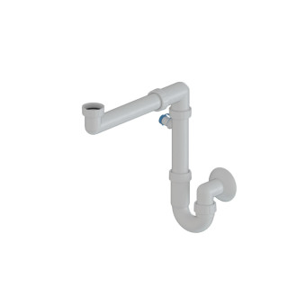 MULTI sifón drezový 6/4"x40 s odbočkou úsporný biely DREZSIFON6440SLIM
