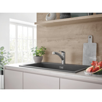 Dřezová baterie Grohe Eurosmart New s otočným ramínkem supersteel 30305DC1