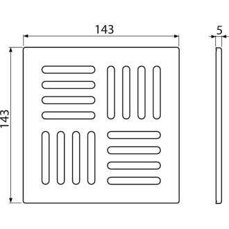 Alca Mřížka 143×143 mm nerez MPV005