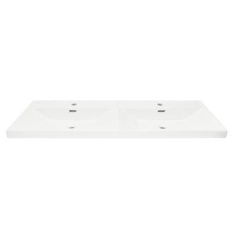 Nábytkové dvojumyvadlo SAT B-Way 121x46 cm bílá matná dva otvory pro baterii SATBW212046WM