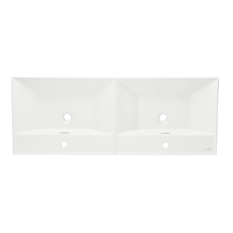 Nábytkové dvojumyvadlo SAT B-Way 121x46 cm bílá matná dva otvory pro baterii SATBW212046WM