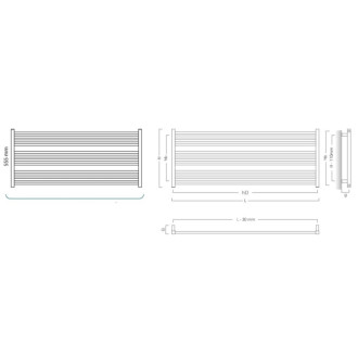 Radiátor kombinovaný Hopa Stick Level 55x120 cm černá matná RADSTIL126031SP