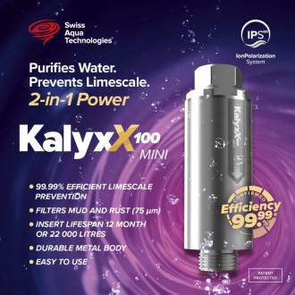 Vodní filtr KalyxX IPS MINI 100 1/2" s 99,9 % ochranou proti vodnímu kameni IPSKXMG12W