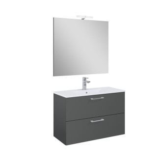 Koupelnová sestava s umyvadlem Ceramia Lea 81,4x55x41,7 cm antracit LEASET80A