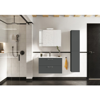 Koupelnová sestava s umyvadlem Ceramia Lea 81,4x55x41,7 cm antracit LEASET80A