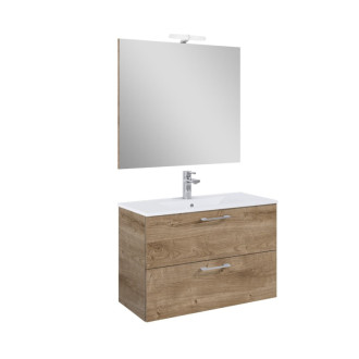 Koupelnová sestava s umyvadlem Ceramia Lea 81,4x55x41,7 cm dub LEASET80D