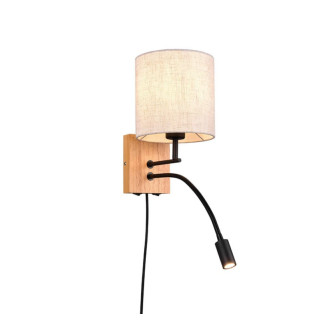 Nástěnná lampa TRIO NILAM béžová dřevo 212879236