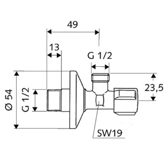 Schell COMFORT ventil rohový 1/2" x 1/2" 052170699