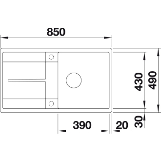 Blanco METRA 5 SF 519098 drez s odkvapom, obojstranný aluminium drez do roviny