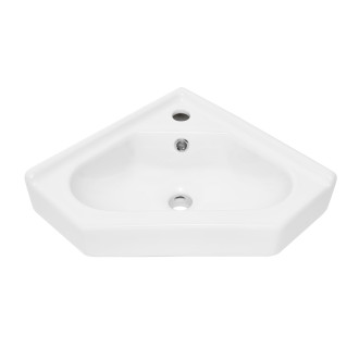 Rohové umývadlo SAT B-Way 55x38,5 cm otvor pre batériu uprostred SATBW5538