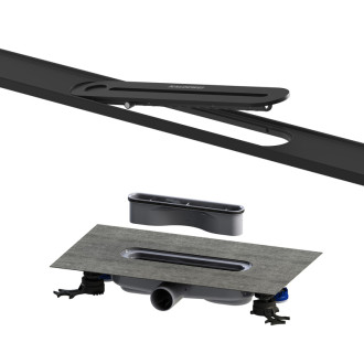 Sprchový žlab Kaldewei Flowline Zero 90 cm nerez černá mat 940000010676+687744810000