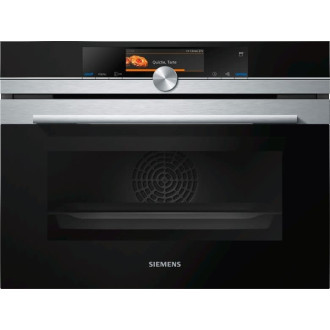 Siemens iQ700, Vstavaná kompaktná kombinovaná parná rúra, 60 x 45 cm, Nerez, CS658GRS7