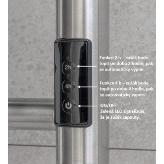 Sušiak uterákov elektrický PMH Niklas 95,2x65,7 cm nerez NI1657952NRZR