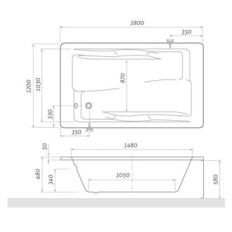 Obdĺžniková vaňa Roth Amore 180x120 cm akrylát ľavá aj pravá 9720000