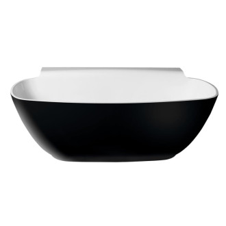 Voľne stojaca vaňa Polysan Nigra 158x80 cm liaty mramor ľavá aj pravá čierna 72975