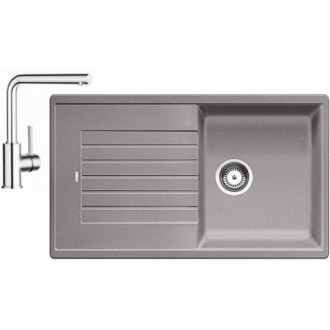 Set drezu a batérie Blanco ZIA 5 S aluminium + MILA chro SET11MILAAL