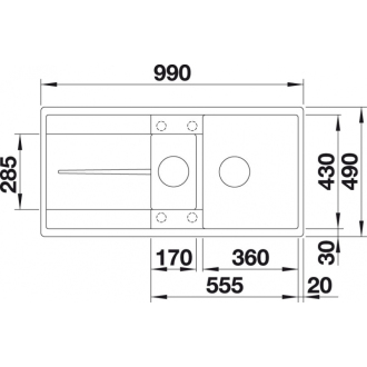 Blanco METRA 6 SF 519114 drez s odkvapom, obojstranný aluminium drez do roviny