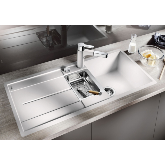 Blanco METRA 6 SF 519115 drez s odkvapom, obojstranný biela drez do roviny