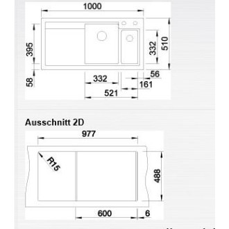 Blanco AXON II 6 S Keramika aluminium drez vľavo s excentrom prísluš. áno