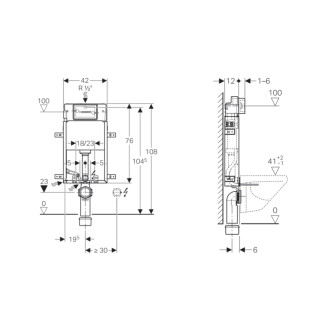 GEBERIT KOMBIFIX BASIC podomietková nádržka na zamurovanie Delta 12 cm, v. 108 cm 110.100.00.1