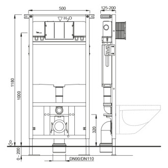 SCHWAB DUPLO WC 199 nádržka na suchú montáž 3/6l, DN110mm T02-2113-0250
