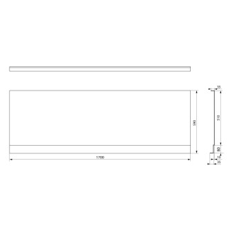 PLAIN NIKA panel 170x59cm, čierna mat 72525.21 53140 72525.21