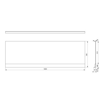PLAIN NIKA panel 180x59cm, čierna mat 72543.21 53141 72543.21