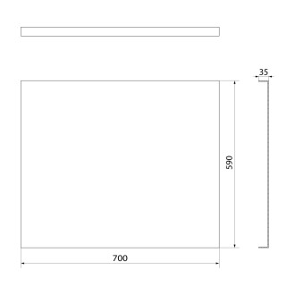 PLAIN panel bočný 70x59cm, čierna mat 72669.21 53146 72669.21