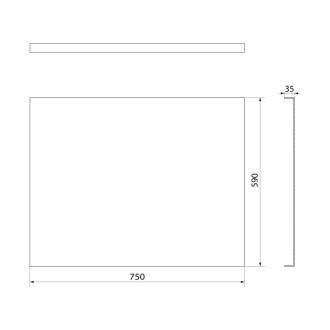 PLAIN panel bočný 75x59cm, čierna mat 72687.21 53147 72687.21
