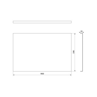 PLAIN panel bočný 90x59cm, čierna mat 72714.21 53149 72714.21