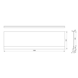 COUVERT NIKA panel čelný 180x52cm, čierna mat 72847.21 53151 72847.21