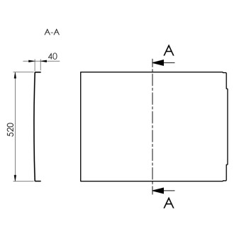 COUVERT panel bočný 70x52cm, čierna mat 72854.21 53156 72854.21