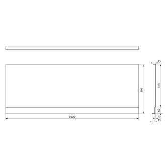 PLAIN NIKA panel 160x59cm, čierna mat 72505.21 26118 72505.21