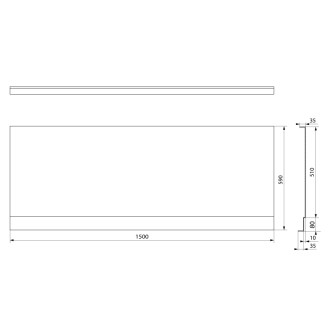 PLAIN NIKA panel 150x59cm, čierna mat 72496.21 54805 72496.21