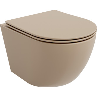 Mexen LENA Závesné WC Rimless vrátane sedátka soft-close cappuccino mat 30224064