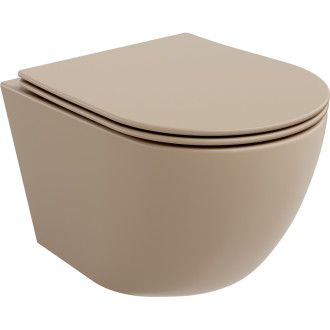 Mexen LENA Závesné WC Rimless vrátane sedátka soft-close cappuccino mat 30224064